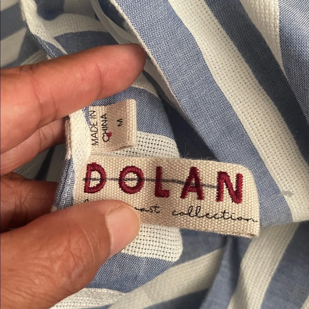 NEW Anthropologie Dolan Striped V-Neck Cropped Puff Sleeve Blouse